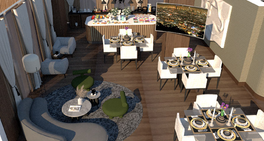 Executive Lounge interior: Elegant lounge setup with plush seating and refined decor at Swiss-Belhotel Seef.
