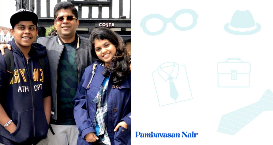 Portrait of Pambavasan Nair, a Bahrain-based father reflecting on Father’s Day 2025