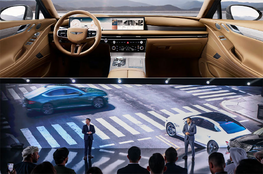 Genesis G80 OLED dashboard and tech interior