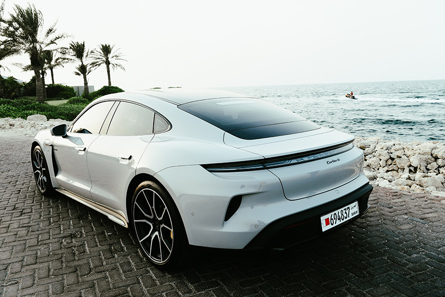 Porsche Taycan Turbo S exterior in Bahrain