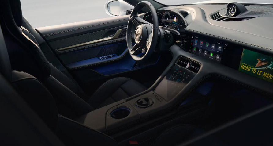 Porsche Taycan interior luxury cabin features