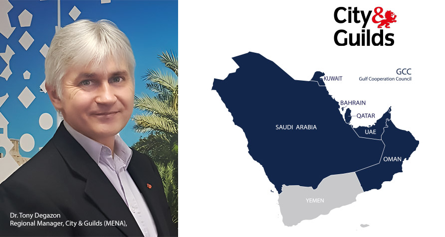 Dr. Tony Degazon discussing vocational education in Bahrain