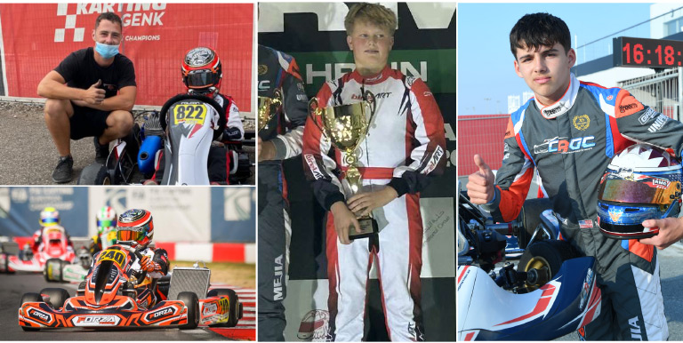 Young Bahraini karting champion Luca Houghton racing