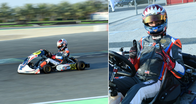 Tye Mejia competing in international karting finals
