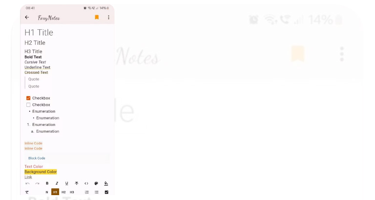 FoxyNotes productivity and note-taking app Bahrain