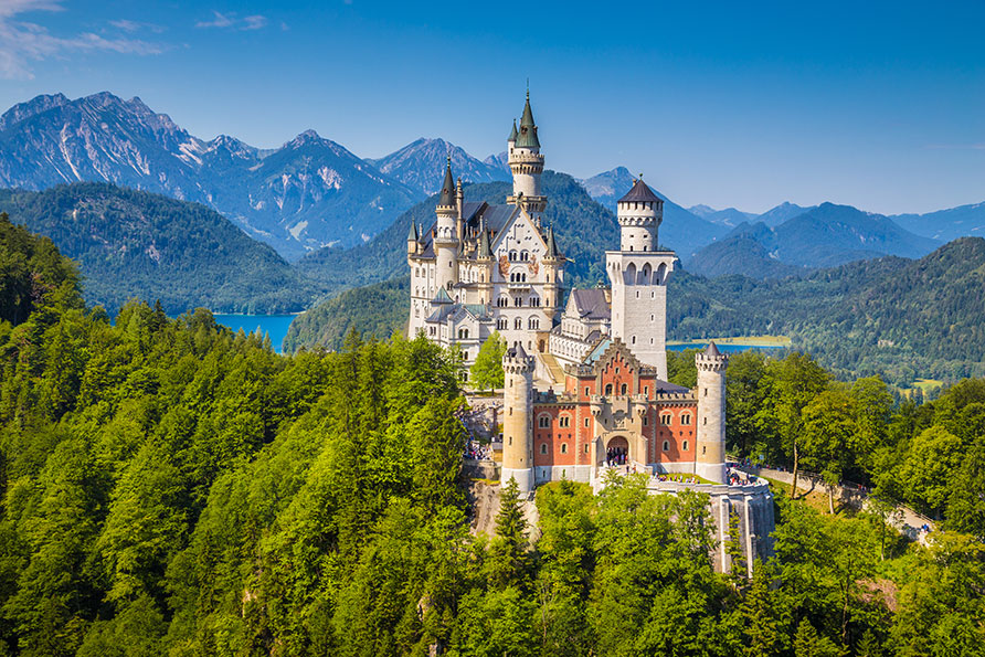 Neuschwanstein Castle in the Bavarian Alps
