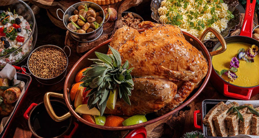 Family feast at Bahrain Bay Kitchen Thanksgiving brunch