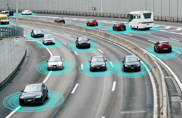 autonomous vehicle driving on road Bahrain