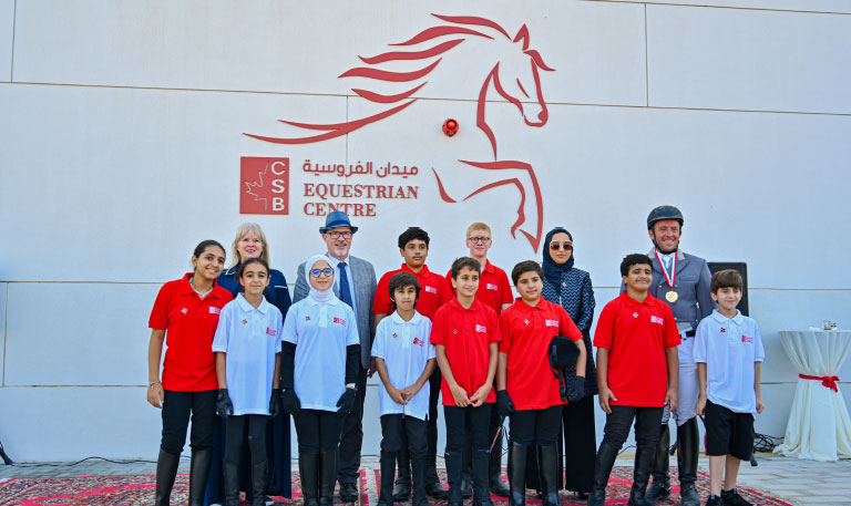 Canadian School Bahrain equestrian students training