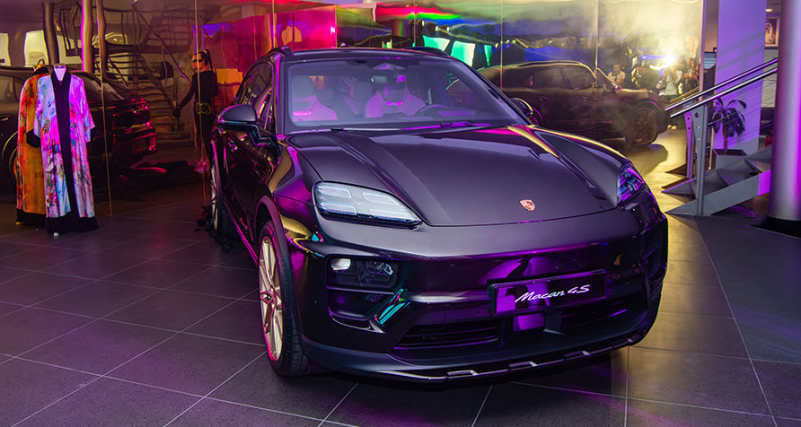 Porsche Macan Gems Collection display at Porsche Centre Bahrain