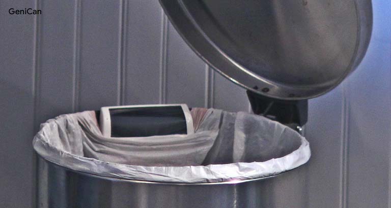 GeniCan smart trash scanner adding items to a shopping list