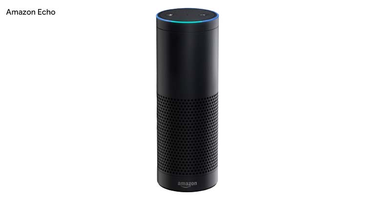 Amazon Echo smart speaker with Alexa voice assistant
