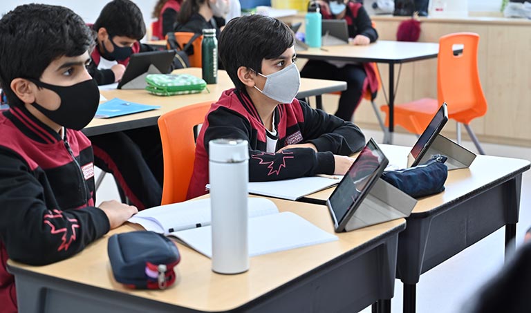 Students at Canadian School Bahrain classroom