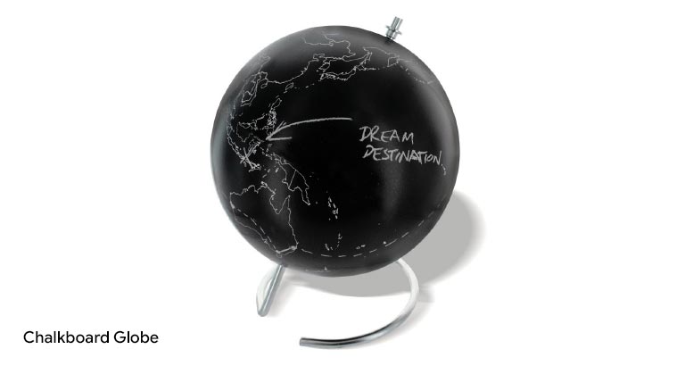 Chalkboard Globe for travel planning and map doodles