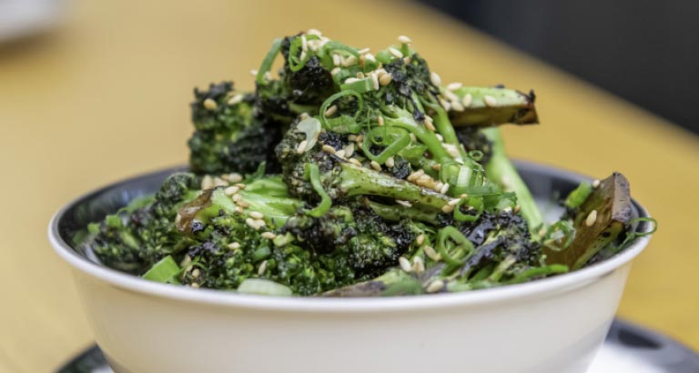 Teriyaki broccoli starter at Black Tap Bahrain