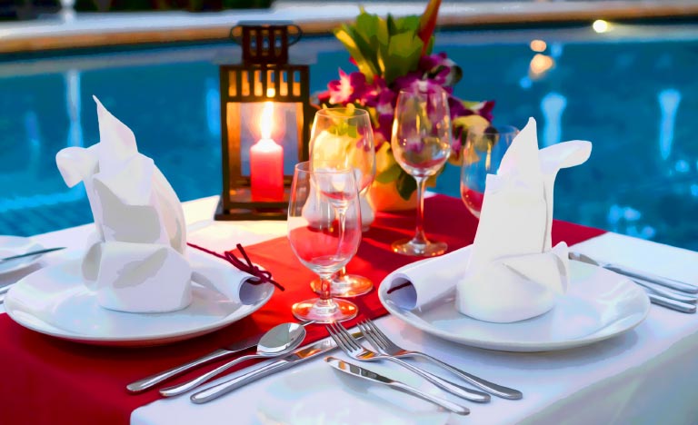 Beachside Valentine’s dinner at Bahrain hotel
