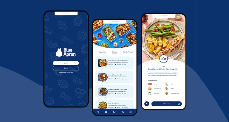 Blue Apron mobile app for meal planning